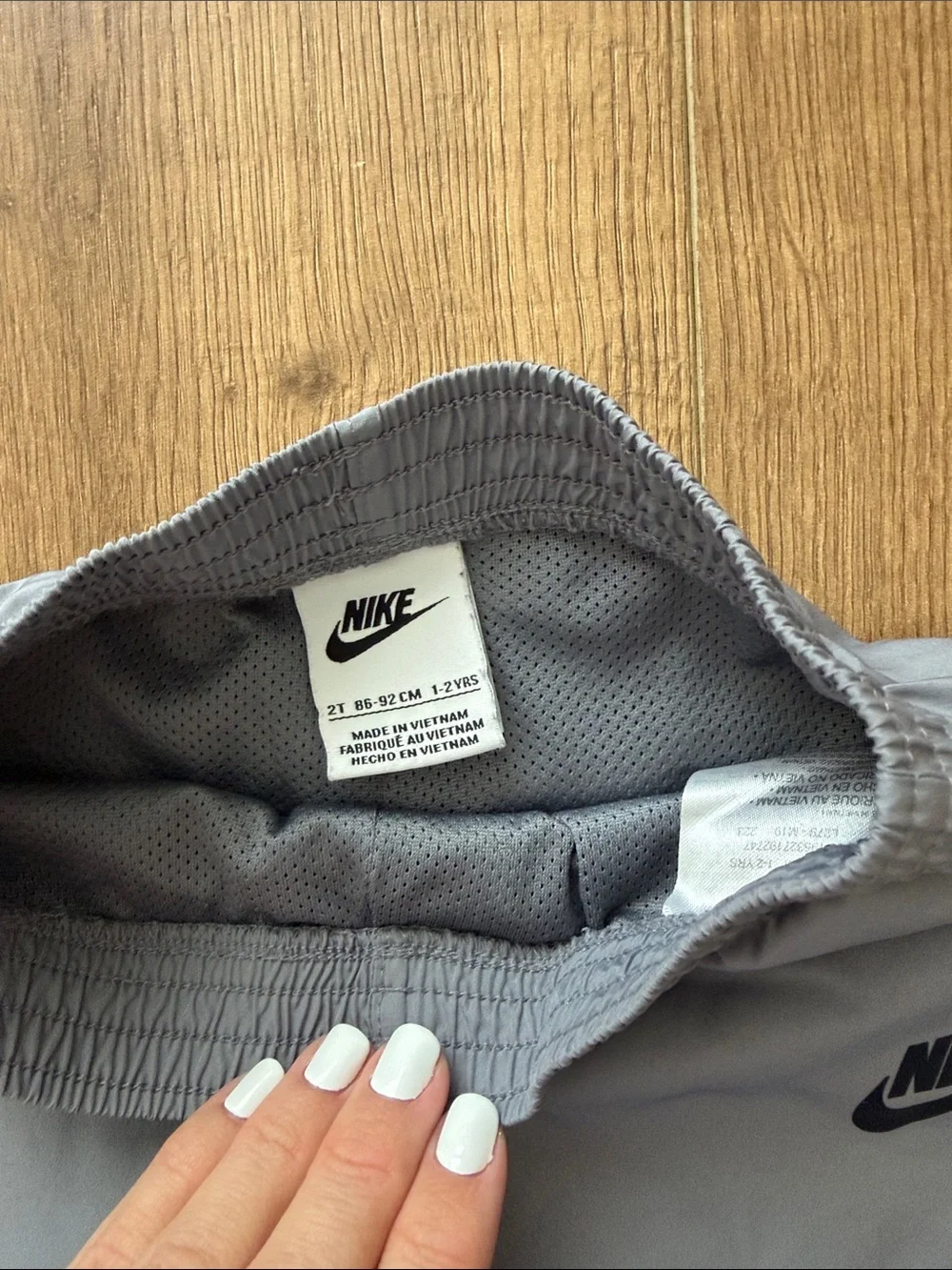 Size 2T Nike Gray Elastic Waist Joggers with Black Logo